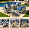 thumbnail image 5 of Vcatnet Outdoor Patio Furniture Sets 8 Pieces Sectional Sofa Wicker Conversation Set with Swivel Glider Chairs and Solar Powered Coffee Table for Porch, Deck, Navy Blue, 5 of 11