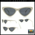 thumbnail image 2 of Womens Triangle Gothic Fashion Cat Eye Plastic Retro Sunglasses Ivory - Black, 2 of 8