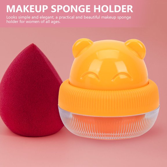 ETEREAUTY Yellow Makeup Sponge Holder Cosmetic Container with Spacious Interior for and Cosmetic Tools