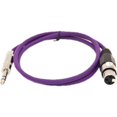 thumbnail image 2 of Seismic Audio SATRXL-F2, Purple 2' XLR Female to TRS Patch Cable, 2 of 3