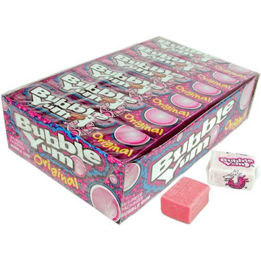 Bubble Yum Bubble Gum Original 18 5 Piece Packages 90 Pieces