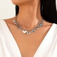 thumbnail image 6 of Women Elegant Punk Heart Necklace Trendy Adjustable Chain Jewelry Gifts, 6 of 9