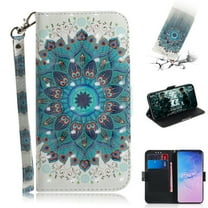 Galaxy S10 Plus Case, S10 PlusCase, Allytech 3D PU Leather Protective Cover & Pocket Lanyard Wallet with Cards Holder, Support Kickstand Slim Case for Samsung Galaxy S10 Plus, Peacock Flower