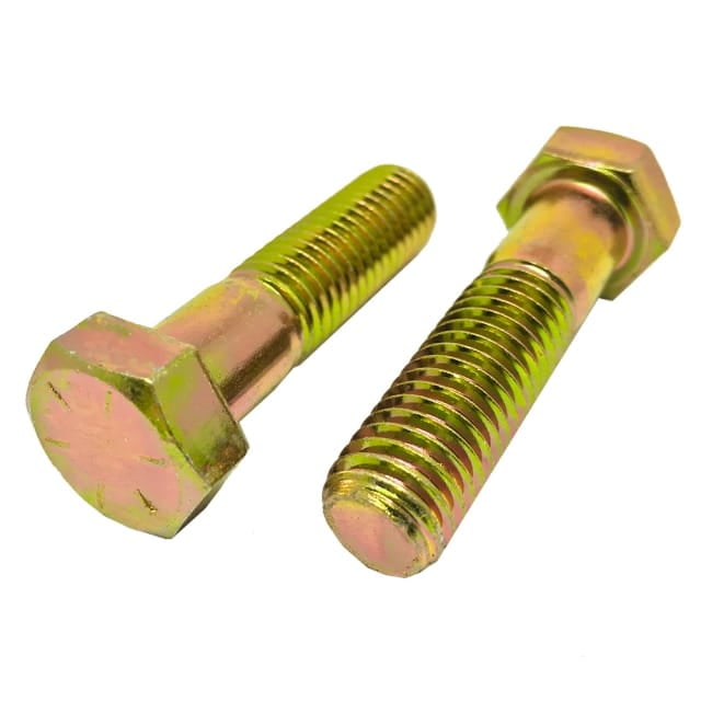3/8-16 x Hex Cap Screws, Grade Zinc Yellow Plated Steel (Quantity: 175)  Coarse Thread (UNC) Partially Threaded