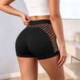 thumbnail image 5 of Women's Seamless Workout Shorts, High Waist & Stylish Mesh Cutouts, Breathable Support for Gym & Casual Looks Black L, 5 of 7