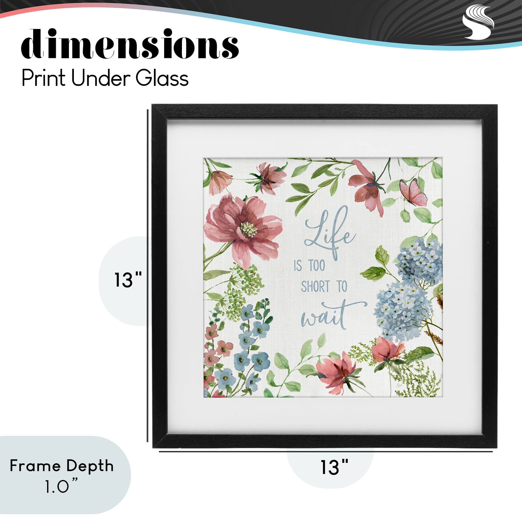 Stupell Industries Too Short To Wait Black Framed Print Under Glass, design by Nan