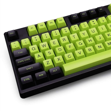 Keyboard 112 Key 112 Keys GSA Profile Keycaps Double Shot ABS Ball Shape Black Green for ...