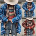 thumbnail image 1 of Cardigan Tricoté à Manches Longues pour Hommes Automne Hiver Ouvert devant Imprimé à Carreaux Rouge m, 1 of 8