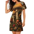 thumbnail image 2 of Fotbe Vintage Cloud Mushroom Bata de Dormir para Mujer con Estampado, Camisón de Algodón de Manga Corta, Ropa de Dormir Casual, 2 of 6