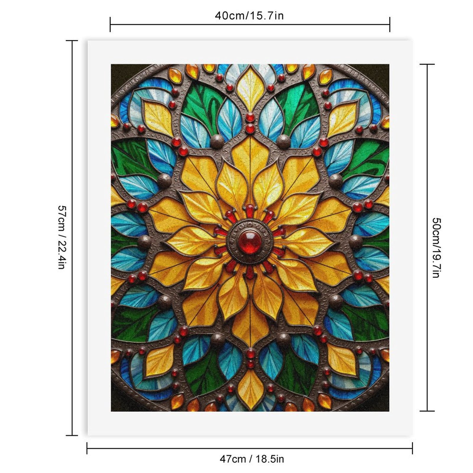 Paint By Numbers Kit for Adults Beginner - DIY Stained Glass Mandala Art Canvas Painting Kits for Adults, Frameless Paint By Number for Adults for Home Wall Decor 16x20 Inch