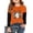 Orange(Cartoon Pumpkin Ghost Bat), variant on Halloween Shirts for Girls Size 7-8 Long Sleeve Novelty Cartoon Pumpkin Ghost Bat T-Shirt Party Girls Fashion Crew Neck Tee Tops Multicolor 5-6 Years