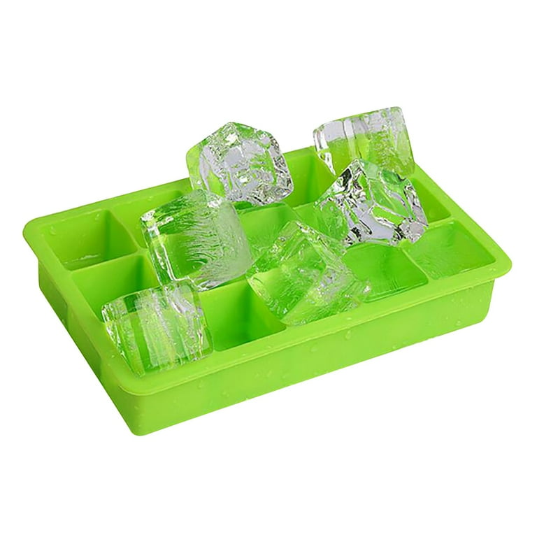 Sdjma Silicone Medium Ice Cube Trays with Lid, 15 Medium Ice Cube Molds Easy Release Crushed Ice Cube for Chilling Whiskey Cocktail, BPA Free Flexible