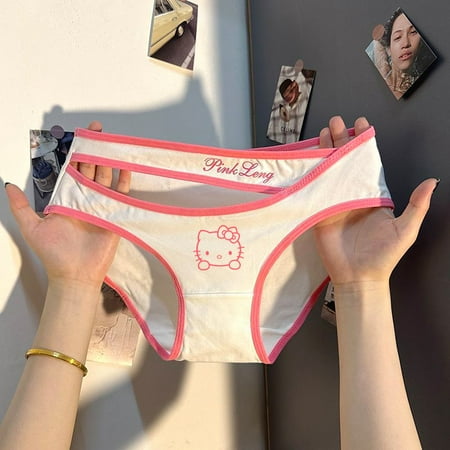 40-65kg Hello Kitty Women Underwear Girl Panties Confortable Cotton Briefs Student Panty Cartoon Amine Cute Colorful Underpant