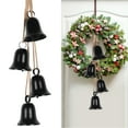 thumbnail image 3 of 4 Pcs Cow Bells Christmas Decor, Black Rustic Bells with Jute Rope, Large Vintage Bells, Decorative Bells for Christmas Decorations, 3 of 8