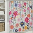 thumbnail image 6 of Creowell Flowers Modern 100% Polyester Waterproof Shower Curtain for Country Cottage & Farmhouse Bathroom Decor with Hooks 60x72, 6 of 7