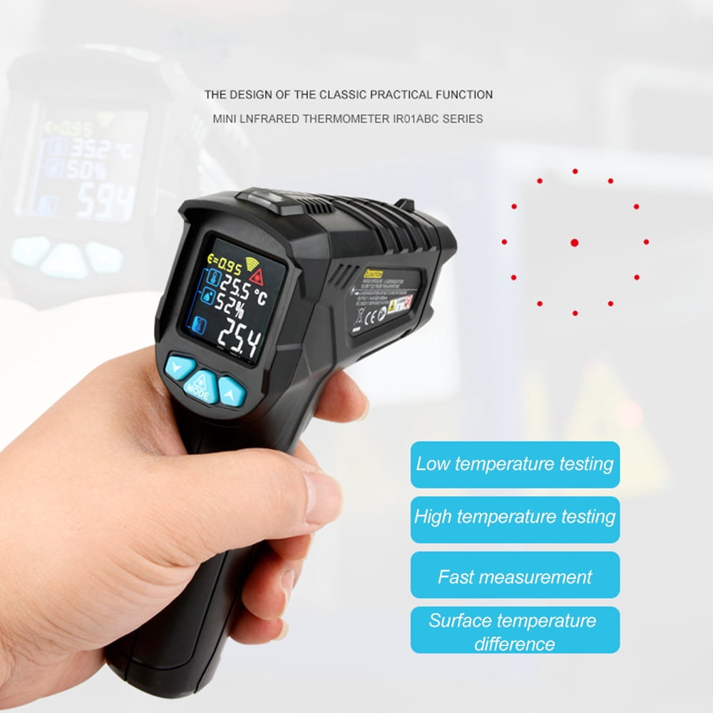 Tomshine -50~800℃ Industrial Digital Infrared Handheld Infrared LCD Meter Gauge Non- IR Pyrometer Hygrometer Industrial Tester