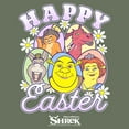 thumbnail image 2 of Women's Shrek Happy Easter Cartoon Portraits  Graphic T-Shirt, 2 of 3