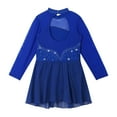 thumbnail image 5 of YONGHS Kids Girls Mesh Long Sleeve Figure Skating Dress Ballet Dance Leotard 4-16, 5 of 7