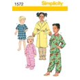 thumbnail image 1 of Simplicity 1572 Patrones De Costura Para Batas Y Pijamas Para Niños Pequeños, Tallas 3-6, 1 of 3
