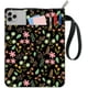 thumbnail image 1 of Funda para libro con cremallera, diseño de flores, impermeable, con diseño de hojas y flores de acuarela, 1 of 9
