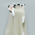 thumbnail image 5 of Diadema peluda con orejas de vaca, aro elástico para el pelo para disfraz de cosplay de animales de fiesta, color blanco, 5 of 5