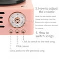 thumbnail image 3 of Vintage Trumpet Bluetooth Speakers Pink Creative Vinyl Record Player, Mini Bluetooth Record Player,Bass Enhancement Loud Sound,The Best Gift for Children, 3 of 7