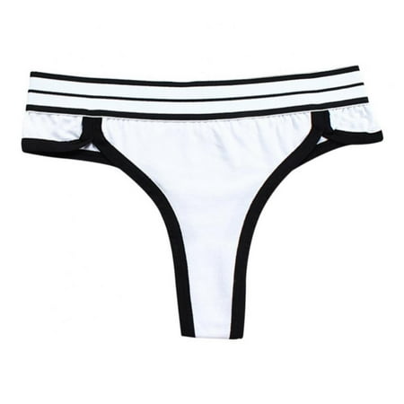 

Baywell Women Seamless Thongs Underwear Ice Silk Comfy G-string Panties White 143-165LBS