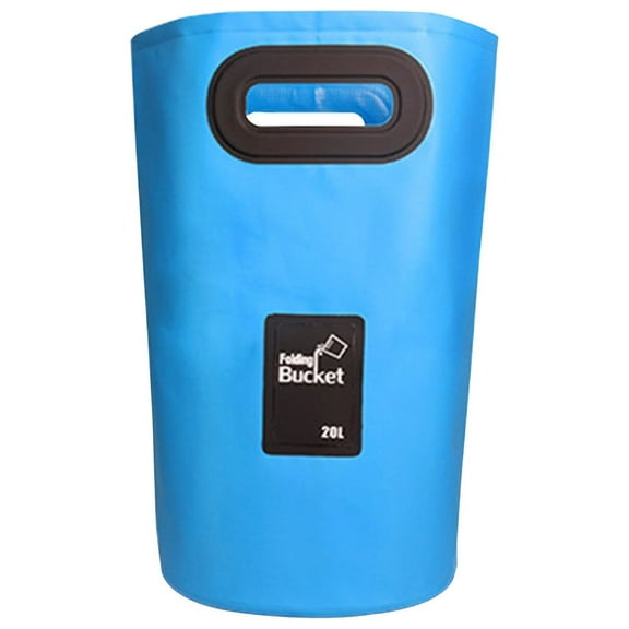 fishing 20L Collapsible Bucket 5 Gallon Water Container Folding Water Bucket with Handle Portable Wash Basin Sky Blue