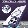 thumbnail image 5 of Case for iPhone 13 Pro Max,  [Compatible with Magsafe] with 360° Rotatable Ring Holder Kickstand, Slim Translucent Men Women Shockproof Protective Phone Cover 6.7 Inch, Purple, 5 of 18