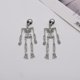 thumbnail image 3 of Pendientes de esqueleto de Halloween, pendientes largos colgantes de esqueleto de calavera espeluznante, accesorios de fiesta con diamantes de imitación para mujeres y niñas, 3 of 4