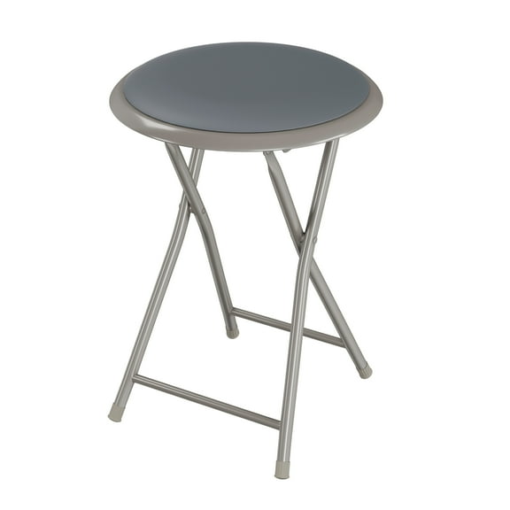 Lavish Home Backless 18-inch Folding Stool with 225lb Capacity (Gray)