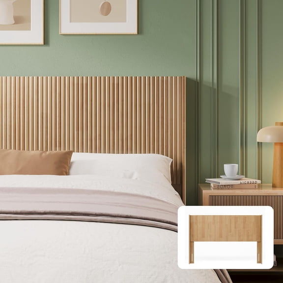 Wood King Headboard Only, 80.3" Natural Wood Headboard King Size | King Bed Headboard Only, Boho Headboards, Wall Mounted Headboard with Wingback for Bedroom, Modern Farmhouse Headboards