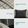 thumbnail image 6 of 3-Seats Wicker Hanging Porch Swing Chair Outdoor Gray Rattan Patio Swing Lounge 3 Back Cushions Capacity for Garden, Balcony, Living Room, Gray Rattan Black Cushion, 6 of 9