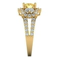 thumbnail image 3 of 2.16 ct Round Cut Simulated Yellow Diamond 3 Stone 14K Yellow Gold Womens Engagement Ring, 3 of 5