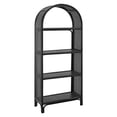 thumbnail image 2 of Celeste 67 Inch Tall Arched Natural Rattan Bookshelf in Black, 2 of 9