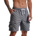 thumbnail image 2 of Men's Jacquard Textured Cargo Shorts 10" Inseam Summer Fashion Short Pants Elastic Waist Drawstring with Pockets 2026 Streetwear, 2 of 7