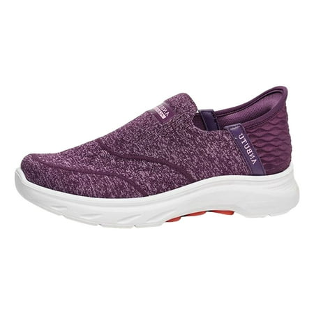 Fauean Slip on Sneakers Women Breathable Comfortable Women s Shoes Outdoor Working Shoes Purple Size 38