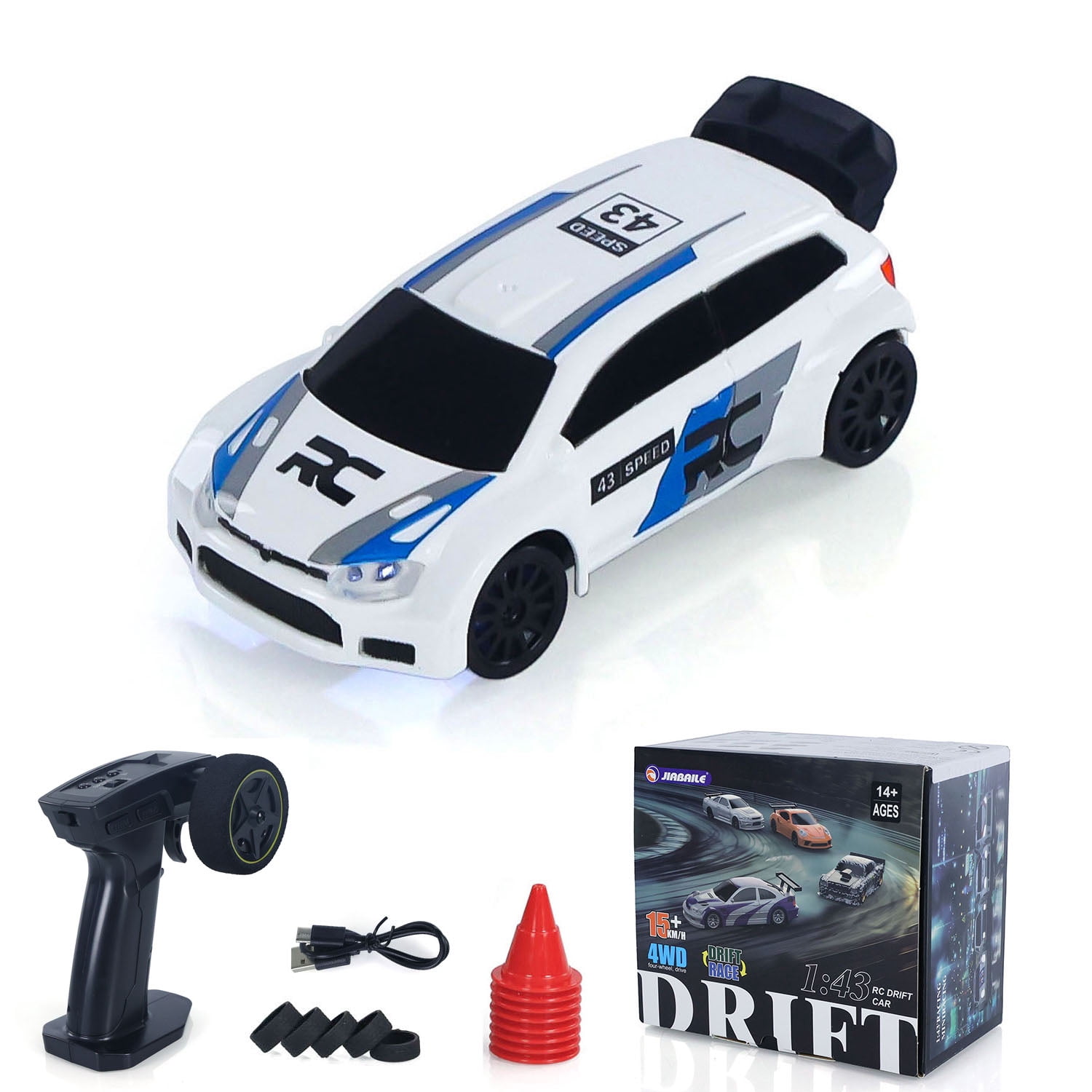 2.4G 1/43 High Speed Radio Controlled Racing Car RC Drift Vehicle 4WD RTR Mini Model Toy Radio Battery for Children Gifts