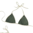 thumbnail image 3 of Stamzod Triangle Bikini Sets for Women Two Piece Drawstring Bathing Suits High Cut Cheeky Swimsuit Summer Beach Swimwear Army Green-1 L, 3 of 5
