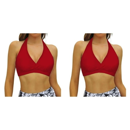 Kcodviy 2 Pcs Women Lace Up Swimwear Swim Dresses for Older Women Underwire Tops Underwire Full Coverage Breastfeeding Bathing Suit Bikini Top Push Up Swim Crop Top Tie Back Bathing Suit Tops