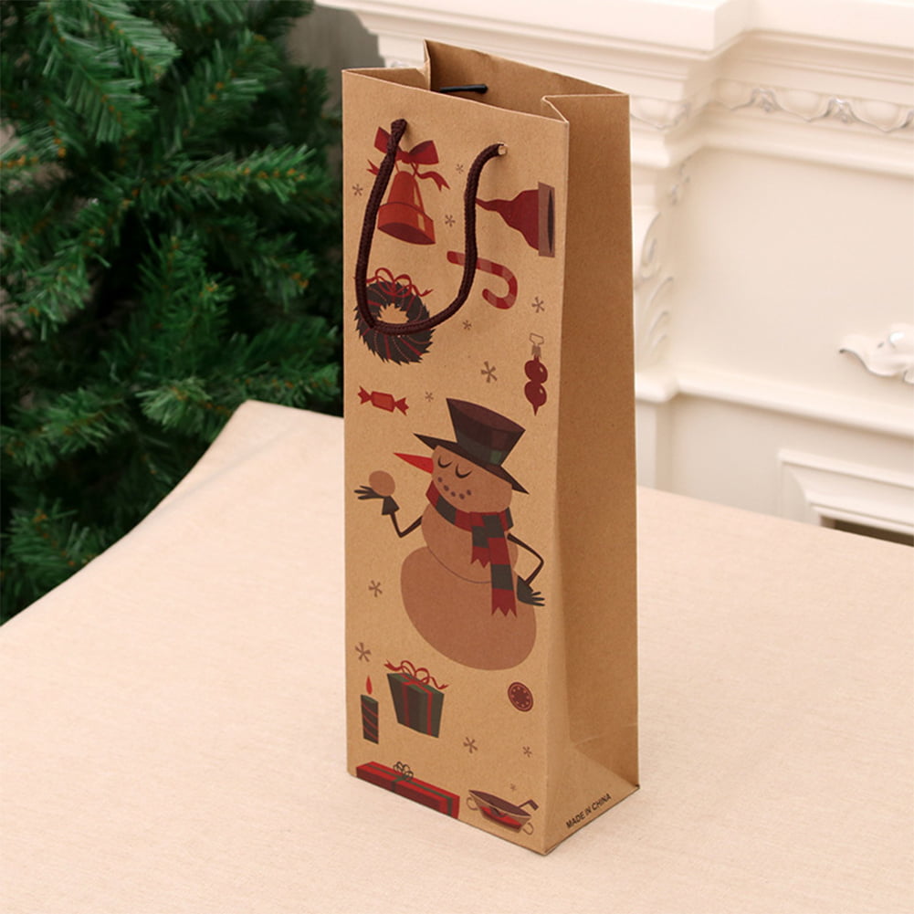Download 12 Pack Christmas Gift Bags, Kraft Paper Tote Bag with Twist Handles for Wrapping Red Wine - 4.9 ...