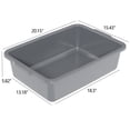 thumbnail image 2 of Xeabia 6 Packs 24 L Commercial Restaurant Bus Tub, Plastic Bus Boxes, Gray, 2 of 8