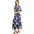thumbnail image 2 of HAPPY BAY Women's Summer Batik Caftan Loungewear House Dashiki Dress Kaftan Nightshirts for Women Sleepwear 2X-3X Sky, Sun, 2 of 4