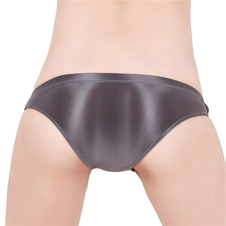 S-3XL Women Panties Shiny Satin Briefs Knickers Opaque Gym Yoga Shorts  Underwear