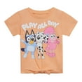 thumbnail image 4 of Bluey Chloe Coco T-Shirt and Chambray Shorts Outfit Set Toddler to Little Kid, 4 of 5