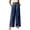 Navy, variant on Women’s High-Pleated Wide-Leg Linen Pants, Rope-Belt Waist with Concealed Side Pockets for Remote Rural Day Hiking Outings Blue S