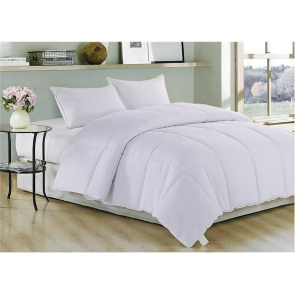 HomeRoots  1 x 88 x 66 in. White Polyester Medium Warmth Twin Size Down Alternative Comforter Duvet Insert
