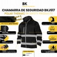 thumbnail image 3 of Chamarra Polar Thermic de trabajo impermeable con reflejante alta visibilidad Negro Bk Safety products talla Extra Grande, 3 of 8