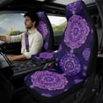 thumbnail image 3 of Xoenoiee Purple Boho Mandala Flower Pattern Car Front Seat Covers Set of 5, Car Accessories for Men Women, PU Leather Bucket Seat Covers with Seatbelt Covers Armrest Pad Universal for Truck SUV Vans, 3 of 7