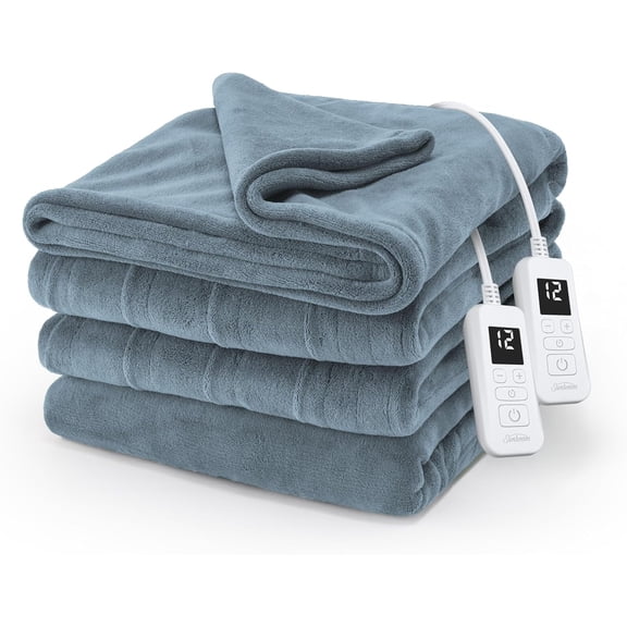Sunbeam Royal Luxe Microplush Electric Heated Blanket Blue Full Size 84' x 72"